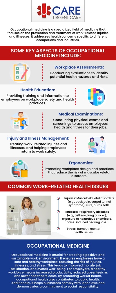 At UCare Urgent Care and Walk-In Clinic our occupational health doctors have the tools to help you get back on your feet and back to the workplace. We can help develop a treatment plan that is right for you. For more information, contact us today! We are a walk-in clinic located at Horizon City TX, on North Zaragoza Rd. in El Paso TX, and on Lee Trevino Dr. in El Paso TX.